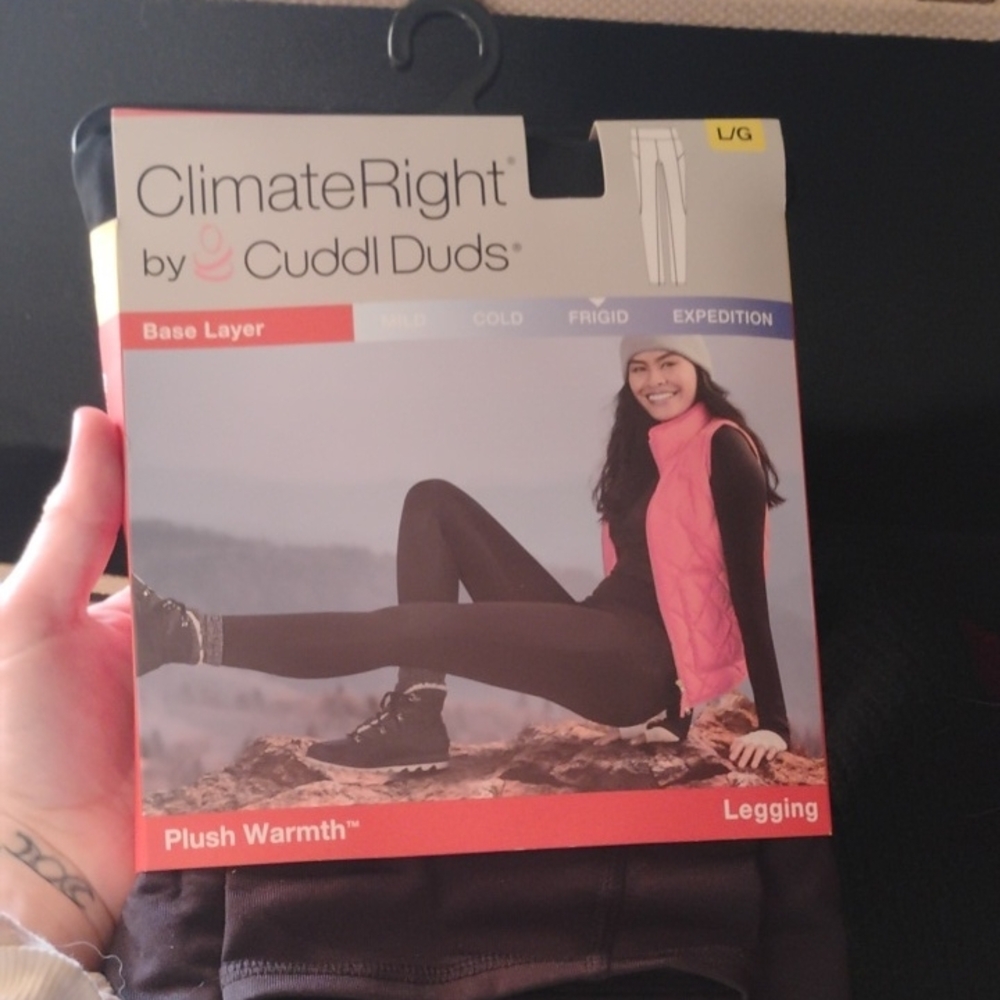 Cuddl Duds Women's Black Base Layer Leggings